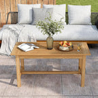 Tangkula 36” Patio Coffee Table, Solid Wood Coffee Table - Image 4