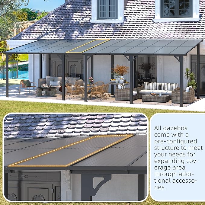 AECOJOY 16' x 12' Gazebo Outdoor Pergola - Image 8