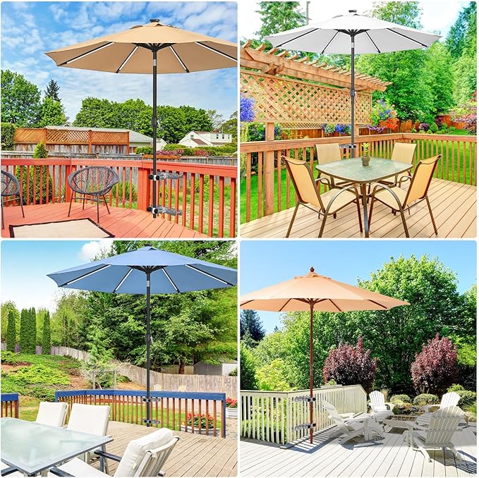 Heavy Duty Deck Railing Umbrella Holder, Adjustable Patio Umbrella Stand - Image 6