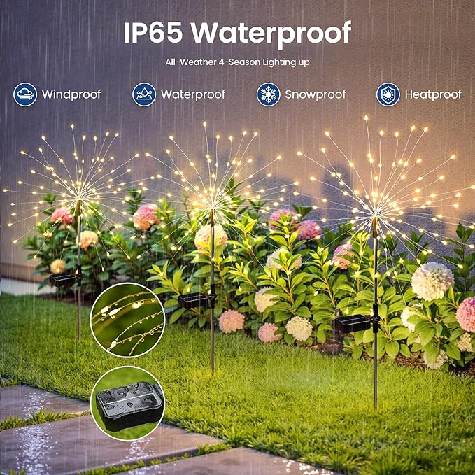 Solar Lights Outdoor, 120LED 2pack Fairy Garden Lights Decor - Image 6