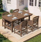 SERWALL Patio Dining Sets for 6 Person, HDPE Dining Set - Image 7
