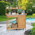 Yaheetech Outdoor Garden Potting Bench Table Work Bench Metal Tabletop - Image 4