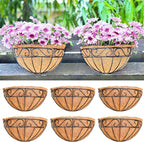 LaLaGreen Wall Hanging Planters, 6 Pack, 12 Inch Balcony Flower Baskets by L%C3%A1L%C3%A1Green