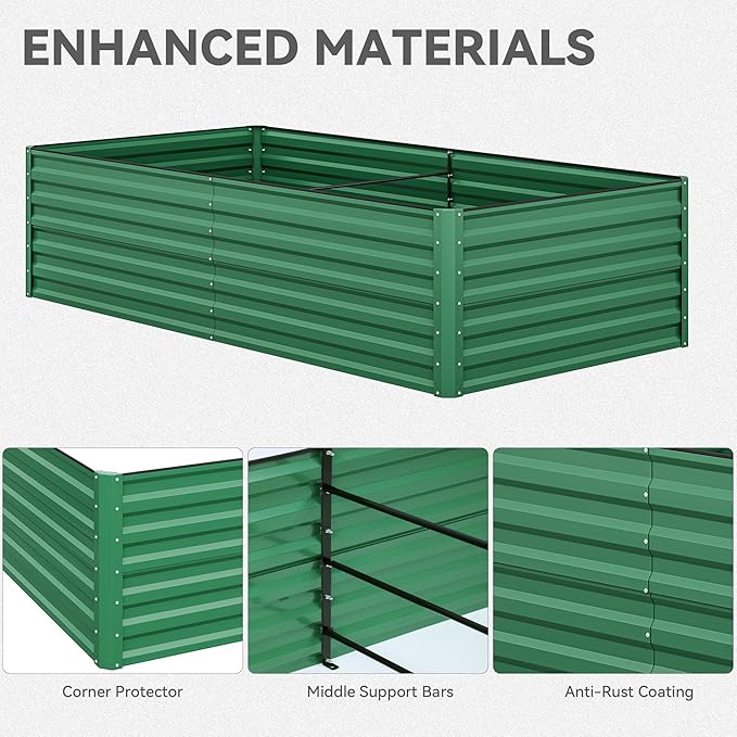 YITAHOME 8x4x2ft Large Raised Garden Bed Kit, Galvanized Metal Planter Box - Image 5