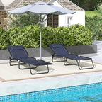 Outsunny Folding Chaise Lounge Chair Set of 2, Patio Sun Tanning Chair - Image 7
