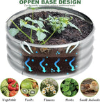 2x2x1ft-3pcs-Oval Raised Garden Bed Kit, Galvanized Planter Garden Boxes Outdoor - Image 3