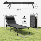 Outsunny Folding Chaise Lounge Chair, Patio Sun Tanning Chair, Outdoor Chaise - Image 3