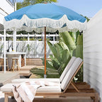 AMMSUN Boho Fringe Umbrella Outdoor Patio, 6.5ft UPF50+ Picnic Umbrella - Image 2