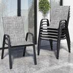 Patio Chairs Set of 6, Stackable Outdoor Dining Chairs by Vimstora