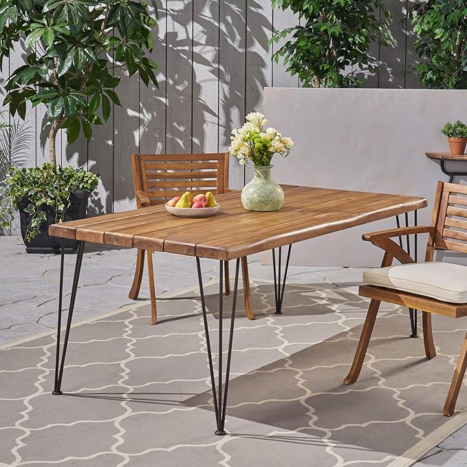 Christopher Knight Home Kama Patio Dining, Rectangular, Acacia Wood Table Top - Image 2
