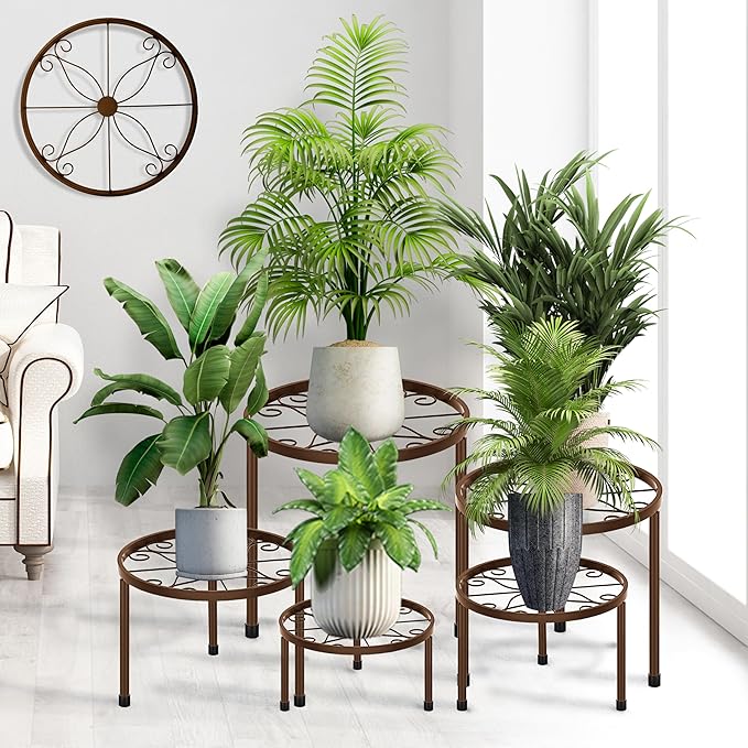 CADANI 5-Pack Metal Plant Stands by CADAINPlantStandOutdoor