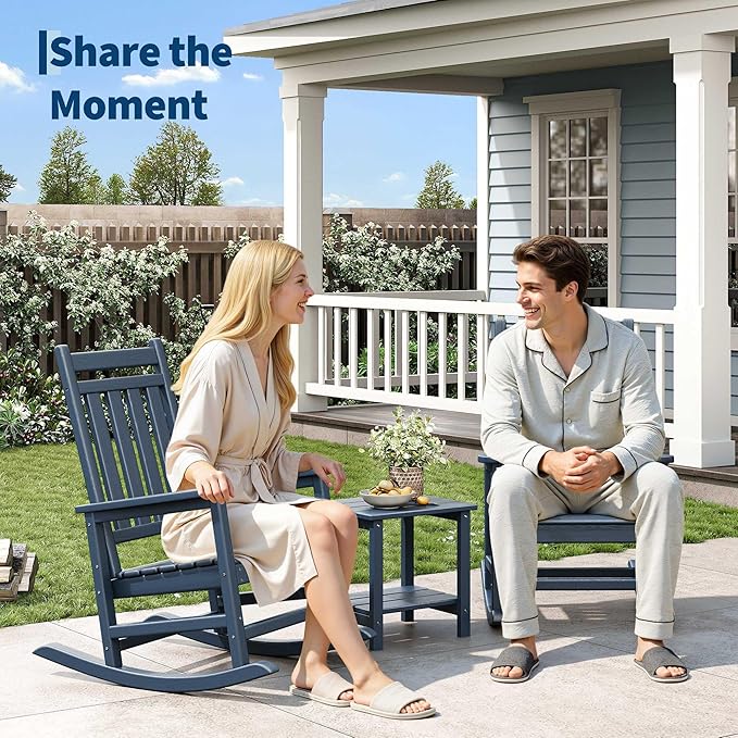 GarveeLife Poly Lumber Rocking Chair Outdoor Set of 2 - Image 3