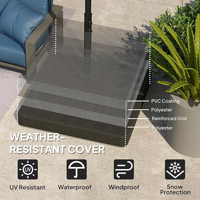 Outsunny 4 Piece 176 lbs Cantilever Umbrella Base Weight Set - Image 3