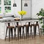 Yongchuang 30 inch Bar Stools Set of 4 Bar Height Metal Barstools - Image 4
