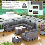Kullavik 10 Pieces Outdoor Patio Furniture Set - Image 5