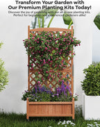 GarveeLife 2-Pack Tall Wood Planter Box - Image 3