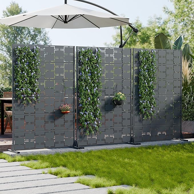 Casaphoria Metal Privacy Screen Outdoor, Darkgray-Square - Image 7