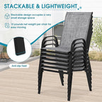 Outdoor Stackable Chairs Set of 6, Stacking Patio Chairs - Image 4