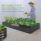 12x4x1FT Galvanized Raised Garden Bed Kit, Vegetable Boxes-Rectangle Metal - Image 6
