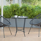 25" Height Side Table, 18inch Round Metal Outdoor Patio Bistro Table, Weather - Image 7