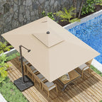 10x13FT Cantilever Outdoor Patio Umbrellas, Double Top Large Rectangle Umbrella by ZLACUIU