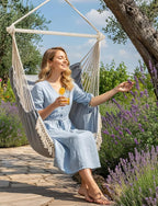 Chihee Hammock Chair Hanging Swing Max 500 Lbs 2 Cushions Included Metal - Image 2