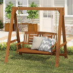 Furinno TIOMAN Porch Swing, Outdoor Hanging Wooden Swing - Image 3