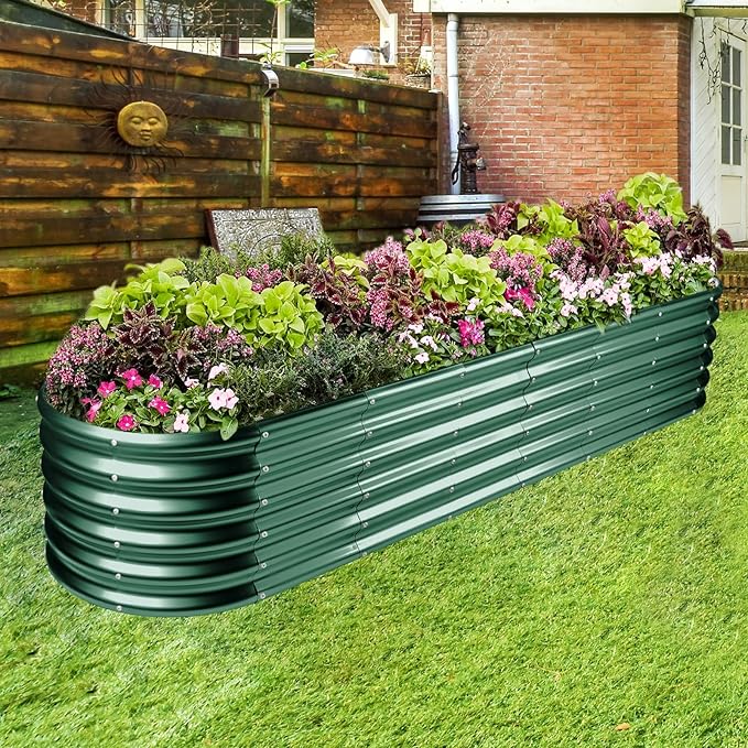 Land Guard 8×2×1.5ft Galvanized Raised Garden Bed Kit, Raised Garden Boxes - Image 5