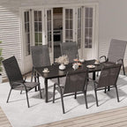 Patio Chairs Set of 6, Stackable Outdoor Dining Chairs - Image 2