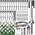 Wire Trellis for Climbing Plants Outdoor, 20-Set Wall Wire Trellis Kit by Acemaker