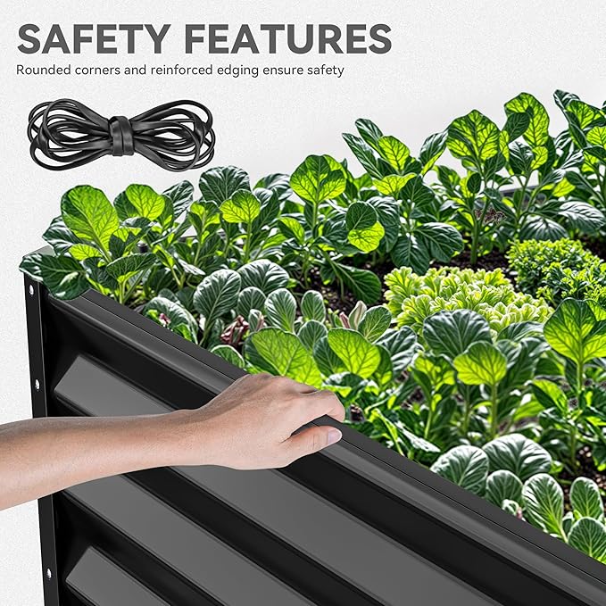 YITAHOME 8x4x1.5 ft Galvanized Raised Garden Bed Kit, Large Metal Planter Box - Image 5