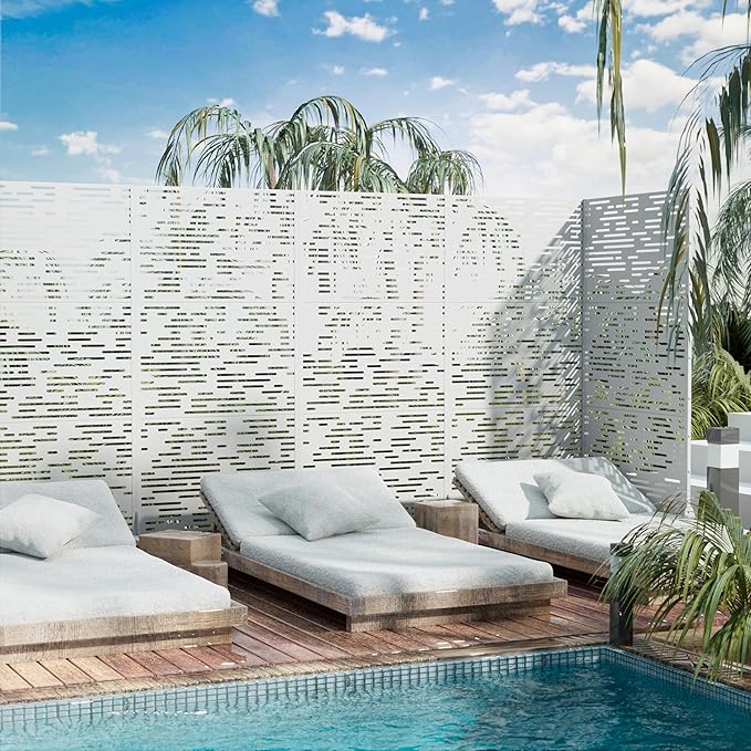 Casaphoria 72" H x 35" W Metal Outdoor Privacy Screen, Freestanding Decorative - Image 2