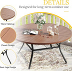 VICLLAX Round Patio Table with Adjustable Umbrella Hole - Image 4