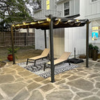 PURPLE LEAF 10' x 13' Aluminum Outdoor Pergola Retractable Pergola by Unknown