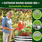 2PCS 3x3x1FT Galvanized Raised Garden Bed Kit, Vegetable Boxes-Round Metal - Image 3