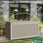 YITAHOME XXL 260 Gal Large Deck Box, Outdoor Resin Storage Box, Rattan Storage - Image 4