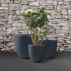 Kante 20", 13.4" Dia Round Concrete Planters, Outdoor Indoor Modern Decorative - Image 2