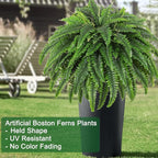 Single Silky Artificial Boston Fern Bush, 49Inch Large Artificial Ferns - Image 4
