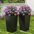 Garvee 30" Tall Planters Set of 2, Outdoor＆Indoor Black Planter Pots, High - Image 7