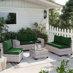 12-Piece Outdoor Patio Furniture Set Wicker Sectional Sofa Set, Patio - Image 7