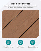 SERWALL HDPE Patio Coffee Table, Rectangle Outdoor Coffee Table, All-Weather - Image 4
