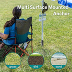 AMMSUN Patio Umbrella Steel Anchor Beach Umbrella Heavy Duty Metal Ground Grass - Image 5