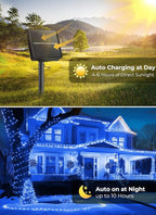 2-Pack 400LED 170FT Total Solar Outdoor Lights IP65 Waterproof Solar Powered - Image 5
