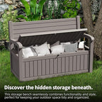 80 Gallon Outdoor Storage Bench Deck Box Waterproof Lockable, Outdoor Storage - Image 8