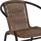 Flash Furniture Lila Medium Brown Rattan Indoor-Outdoor Restaurant Stack Chair - Image 11