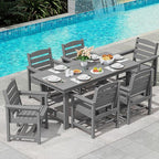 SERWALL Patio Dining Table and Bench Set - Image 8