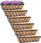 6pcs 24 Inch Window Deck with Coco Liner, Metal Hanging Flower Planter Window by LAWYAMAI
