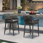 PURPLE LEAF Outdoor 24" Counter Height Bar Stools Chair Set of 2, All Weather - Image 3