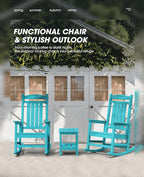 KINGYES HDPE Rocking Chairs Outdoor, Patio Rocking Chairs - Image 5