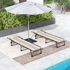 Outsunny Folding Chaise Lounge Chair Set of 2, Patio Sun Tanning Chair - Image 7